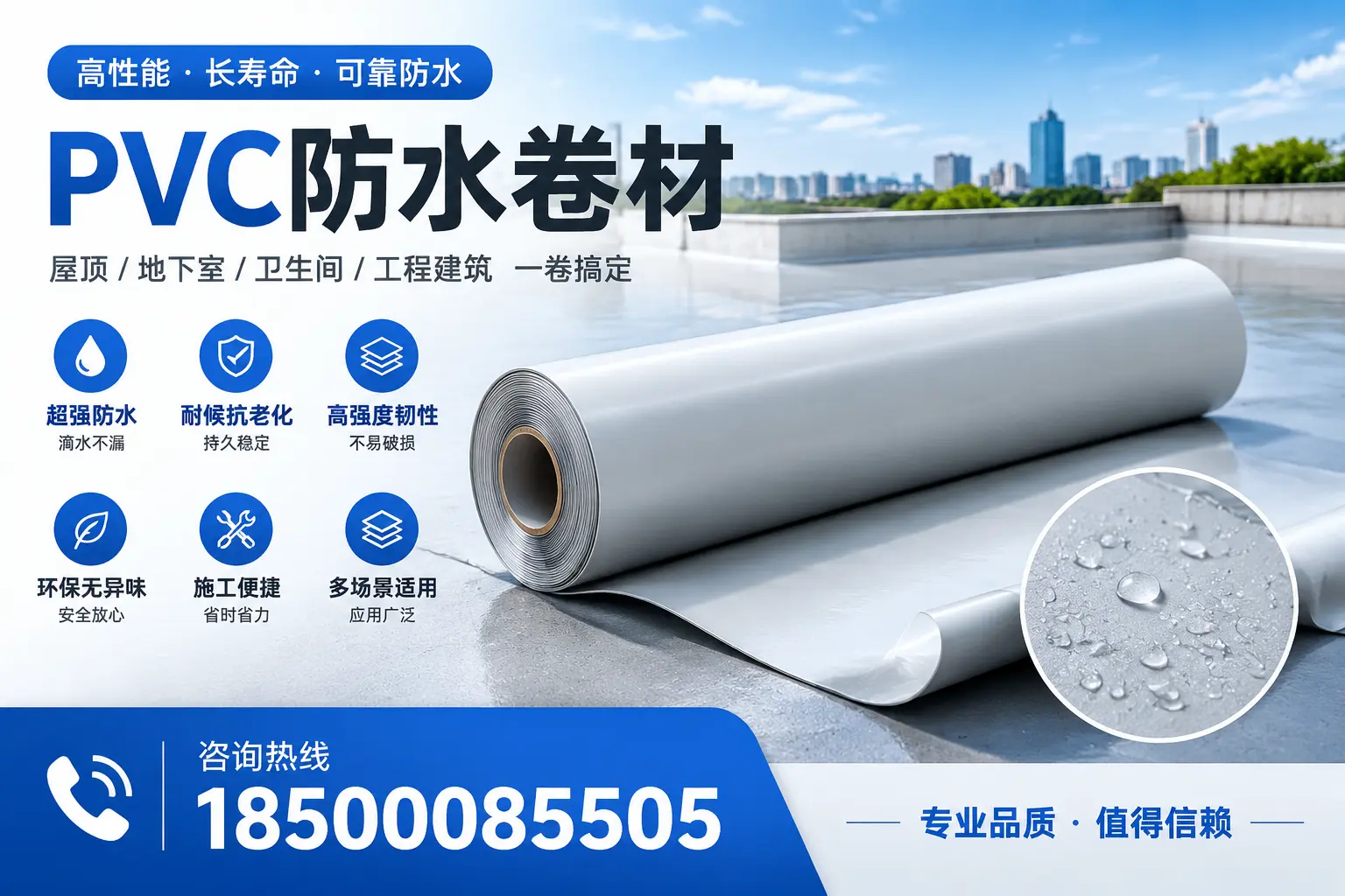 PVC防水卷材的防水效果评测，适合德宏的科学依据